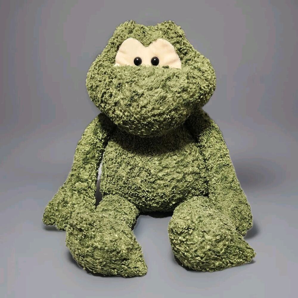 Vintage Gund Green Frog Plush Animal Soft Terry Chenille 5057 25 Inches Long